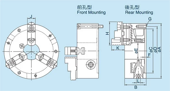 3-Jaw Powerful Type Scroll Chucks